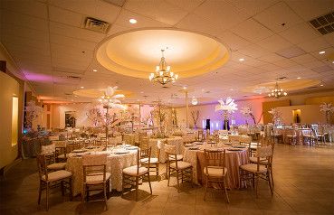 Reception hall prepared for a celebration